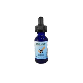 Vegan Vitamin D3 by Good State | 100% Plant Sourced from Algae | Vegan Professional Grade Supplement | 1 Fluid Ounce Glass Bottle | 300 Servings