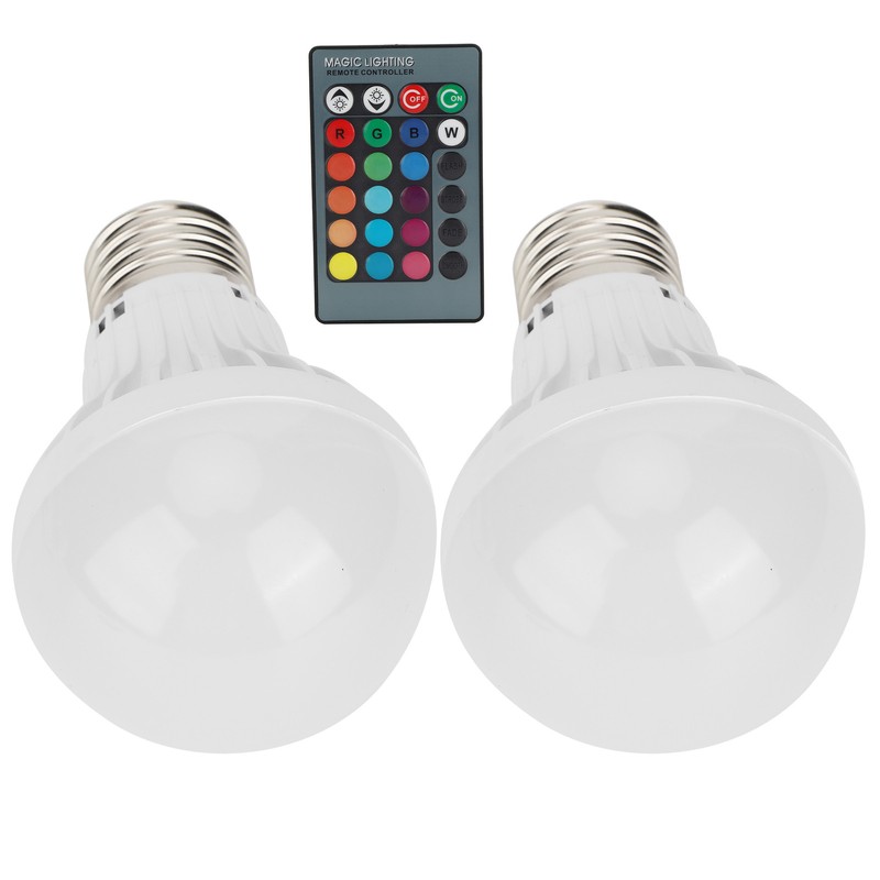 2Pcs E27 3W RGB Bulb Lamp Color Changing Bulb Light