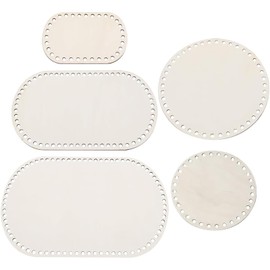 MOAZIFI Pack of 5 Basket Base for Crochet, Wooden Base for Crochet, Crochet Bag Base for Crochet, Crochet Basket, Wooden Base for Crochet Basket, Wooden Floor, Basket Floor, Crochet Baskets