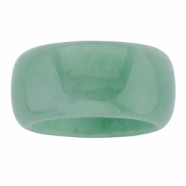 PalmBeach Round Genuine Green Jade Eternity Ring Sizes 6-10 Size 6