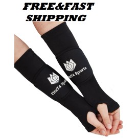 FitsT4 Sports Volleyball Arm Sleeves for Girls Youth Passing 10", Black