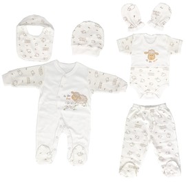 Newborn Baby Gift Set 100% Natural Cotton First Equipment Unisex Clothing Gift Set Baby Outfit for Babies 0-4 Months (Lamb)