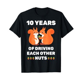 10th 10-Year Tin Wedding Anniversary Funny Couple Him Her T-Shirt