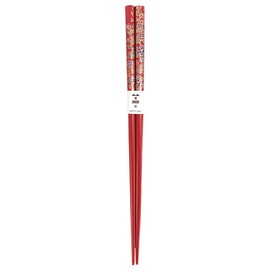Alphax Chopsticks Made in Japan Natural Wood Painted Chopsticks Flower Dry Lacquer Red 22.5