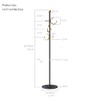 BUZUYE Coat rack,Coat rack freestanding with gold hooks,Entryway metal coat