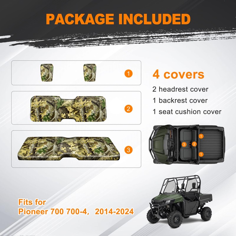 BORDAN Waterproof Seat Covers for UTV Pioneer 700, Heavy Duty