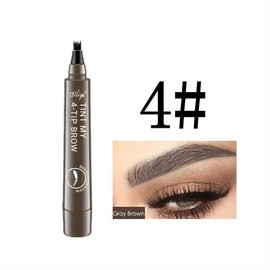 Four Claw Liquid Eye Brow Pen, 1 CountWaterproof Long-lasting Eyebrow Pencil, Sweat-proof Smoothing Tip Brow Styling Pen for DailyUse:_MB-04（Gray）