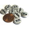 Unbranded 8 Small Brushed Silver Tone Metal 2-Hole Sew-through Buttons