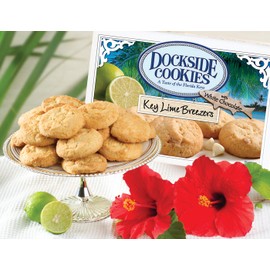 Dockside Market Key Lime Cookies - Our Crunchy Shortbread & Handmade Cookies are baked in small batches. Gourmet Cookies Made with Natural Key Lime Juice and White Chocolate Chips - 6 oz. Pack of 3