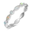Eternity White Simulated Opal Stackable Ring New .925 Sterling Silver