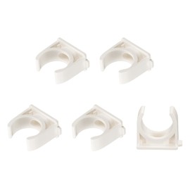 METALLIXITY PVC Water Pipe Clips (25mm/0.98") 5Pcs, Plastic U Shaped Pipe Fitting Clamps - for Tubing Hose Water Supply, White