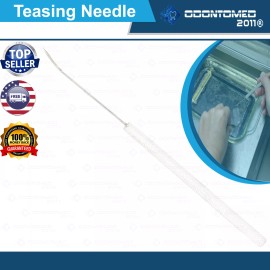 ODM DISSECTING DISSECTION TEASING NEEDLE ANGLED SILVER HANDLE