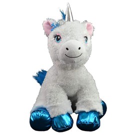 Make Your Own Stuffed Animal Cuddly Soft Hope The Winter Unicorn Kit 16 inch Kit with Cute Backpack. No Sewing Required