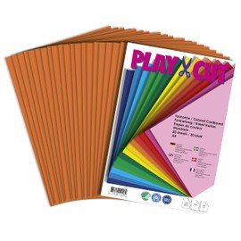 PLAY-CUT Coloured Card A4 Mandarin (220 g/m²) | 20 Sheets DIN A4 Craft Card Colourful | Thick Printable Cardboard Paper | Premium Printer Paper Thick Thickness | Cardboard for Crafts