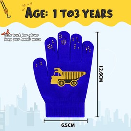 WAWSAM 3 Pairs of Baby Mittens Children's Knitted Gloves Toddler Ski Gloves for Girls Boys, 3 pair truck