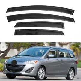 IG Window Visor for Mazda 5 2005-2018, Rain Guard Tape-On Extra Durable Side Vent Window Deflector, 2005 2006 2007 2008 2009 2010 2011 2012 2013 2014 2015 2016 2017 2018