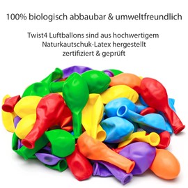 Premium Balloons in Yellow Orange - Made in Germany - 100% Natural Latex & 100% Biodegradable - Pack of 50 - Birthday Party Carnival - Suitable for Helium - twist4®