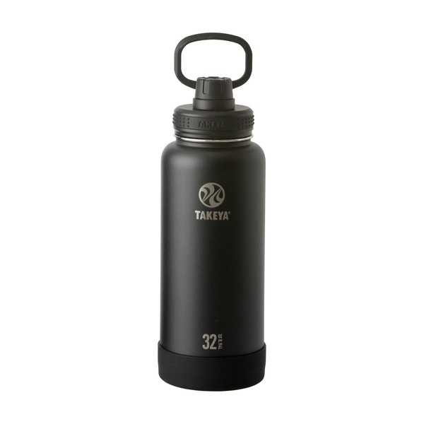 Takeya Official Active Line Flask, Water Bottle, Stainless Steel Bottle, Direct Drinking, Cold Retention, 1.2 fl oz (0.94 L), Onyx
