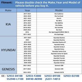 RENECTIV Sensor TPMS, sensor de monitoreo de presión de neumáticos de 433 MHz para Kia Hyundai Reemplazo #52933-D4100 52933-D9100 (4 piezas)