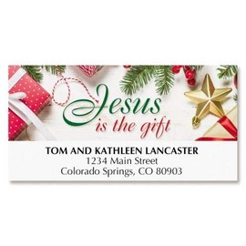 Jesus is The Gift Christmas Address Labels - Set of 48, Large Self-Adhesive, Flat-Sheet Labels