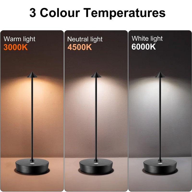 SAKRINGT 2 Pack Cordless Table Lamps Rechargeable, 6000mAh Battery Operated