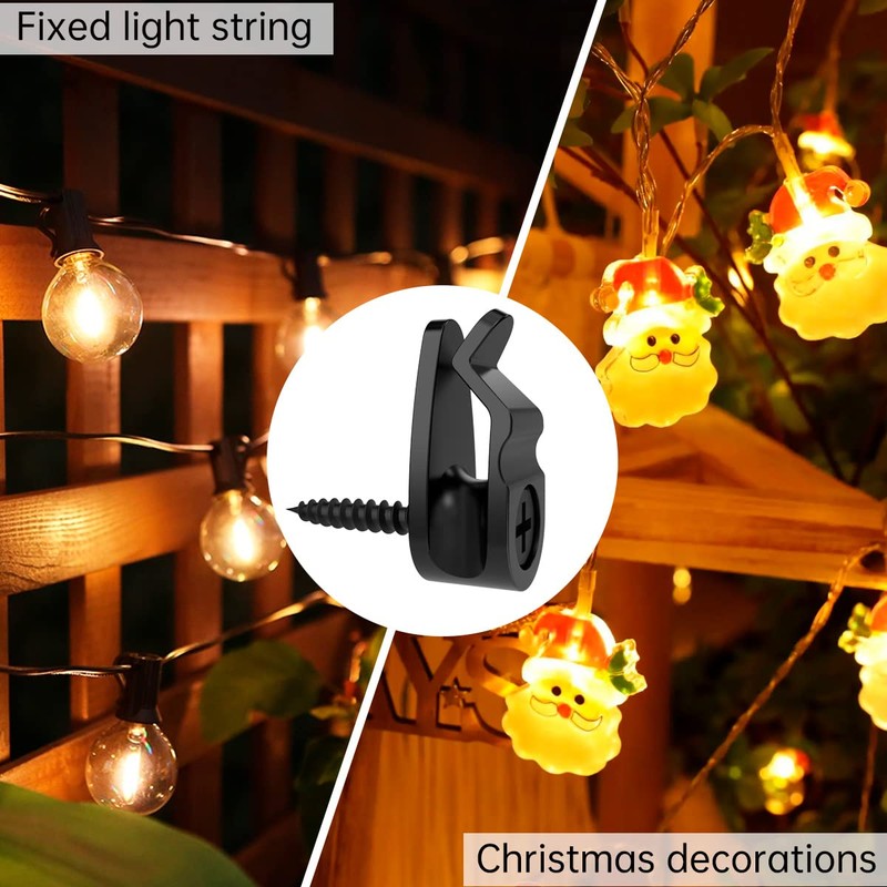String Light Hanger Hooks,Screw in Hooks for Hanging Christmas Light,Led
