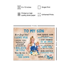 Baby Boy Nursery Decor - Wall Art for Boys - Blue Little Boys Room Decor - Boys Bedroom Decor - To My Son - Toddler Room Decor - Baby shower Gifts - Mother Son - Family Decor - Yellowbird Art & Design