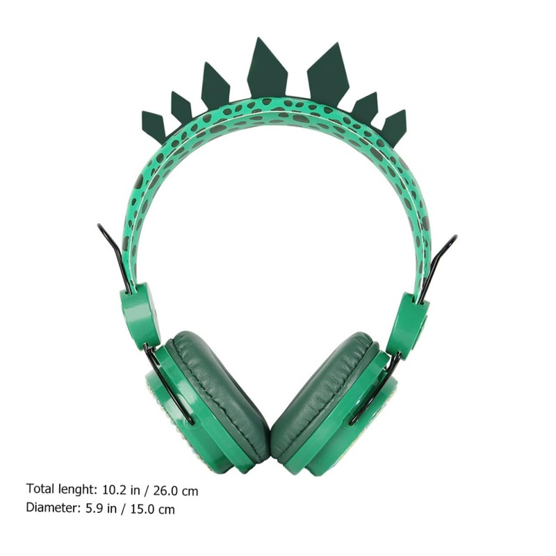TEHAUX Rhinestone Dinosaur Headset with Mic Comfortable Over Ear Headphones
