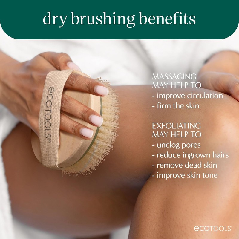 EcoTools, Dry Body Brush, Cepillo Ecológico para Exfoliar, Cepillos Corporales