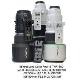 iShoot Lens Collar Foot Holder Tripod Mount Ring Base Compatible with Fuji XF 150-600mm F5.6-8 R LM OIS WR, XF 500mm F5.6 R LM OIS WR & GF 500mm F5.6 R LM OIS WR, w/Arca-Swiss Fit Quick Release Plate