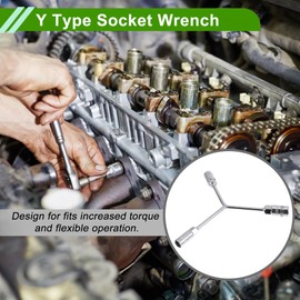 HOPESPANNER Universal 13cm Socket Wrench Spanner Socket Remover Alloy Steel 1 Pc Hexagon 14mm 17mm 19mm for Car Motorcycle Dirtbike Y Shaped 3 Way Wrench Sleeve