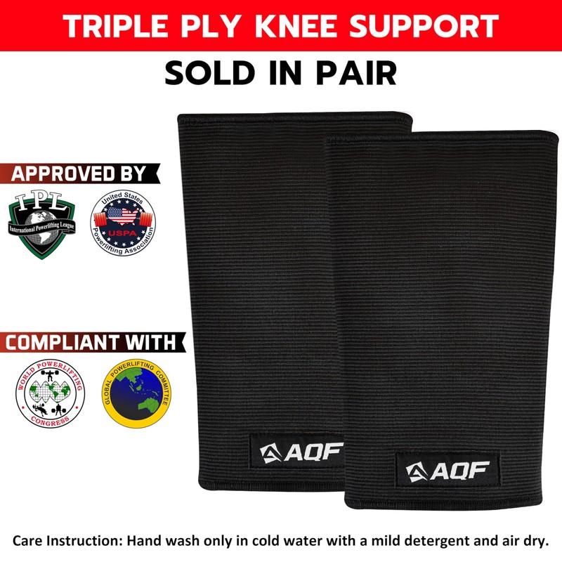 AQF Gym Knee Sleeves Weight Lifting – Single, Double &