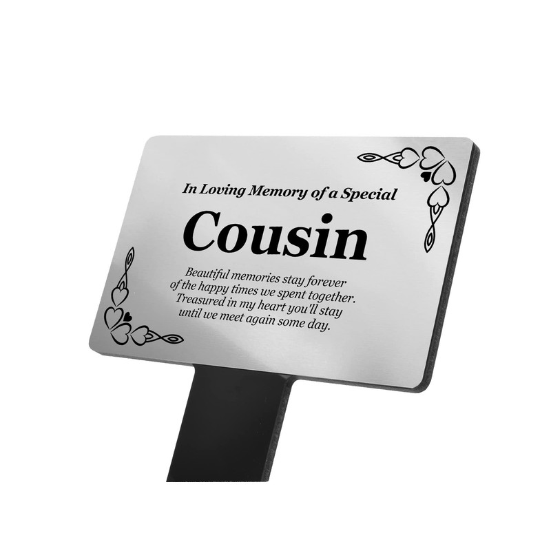 Cousin Memorial Stake - Engraved with poem (Gold/Silver/Copper or Black