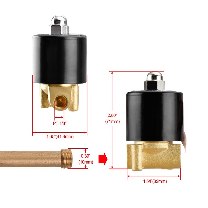 Heschen Brass Electric Solenoid Valve 1/8 Inch DC 24V Direct