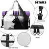 Tansealive Black Cat Print Gym Bag with Shoe Compartment Large
