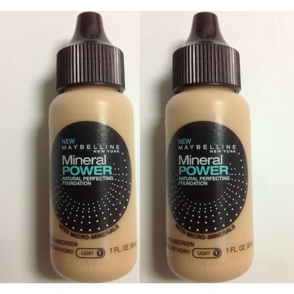 MAYBELLINE 2 MAYBELLINE MINERAL POWER MAKE-UP PORCELAIN IVORY LIGHT #1