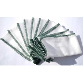 1 Ply 11x12 Inches White Cotton Birdseye Paperless Towel Set of 10 Evergreen Edging - Proudly Made in the USA!