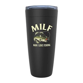 Fishing Black Edition Viking Tumbler 20oz - MILF Men I Love Fishing - Fishing Fisherman Fish Lover Retirement Hook Bait Reel Rod Spooling Fisher Dad Outdoor Hobby