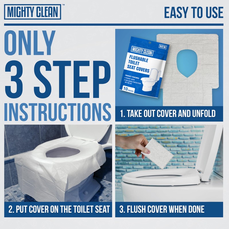 Toilet Seat Covers Flushable (100 Pack) - Upgraded XL Size|
