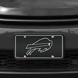 Rico Industries MTG3501CF Bills - Carbon Fiber Design - Metal Auto Tag, Multi, 6x12 Inch