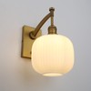 Pathson Milk White Glass Wall Sconce with Switch, Hardwired Wall