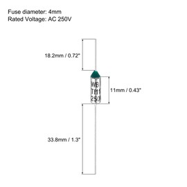 sourcing map 6Pcs Metal Temperature Thermal Fuse RY117 117 °C 242.6°F 15A 250V Cutoff Thermal Fuse for Motor Transformer Electric Industrial Home Appliance
