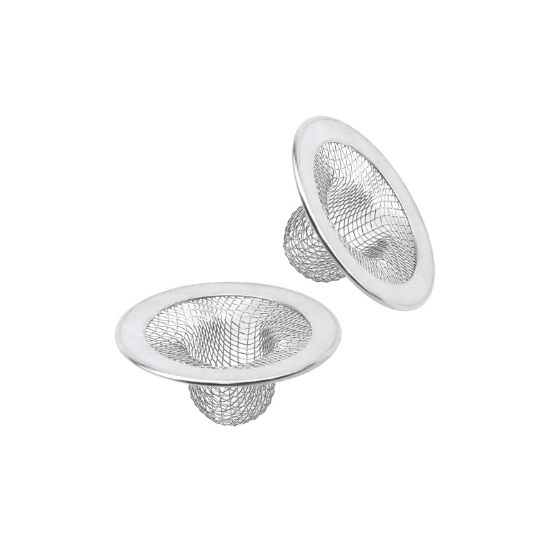 Antrader Kitchen Sink Strainer, 2Pcs Stainless Steel 2-Inch Diameter Mesh