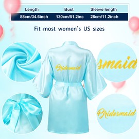 Janmercy Bridesmaid Bathrobes for Wedding, Bridal Robe, Matron of Honor Maid of Honor, Robe, Wedding Bathrobe for Bridal Shower, Gift, Pack of 6, Blue, One Size