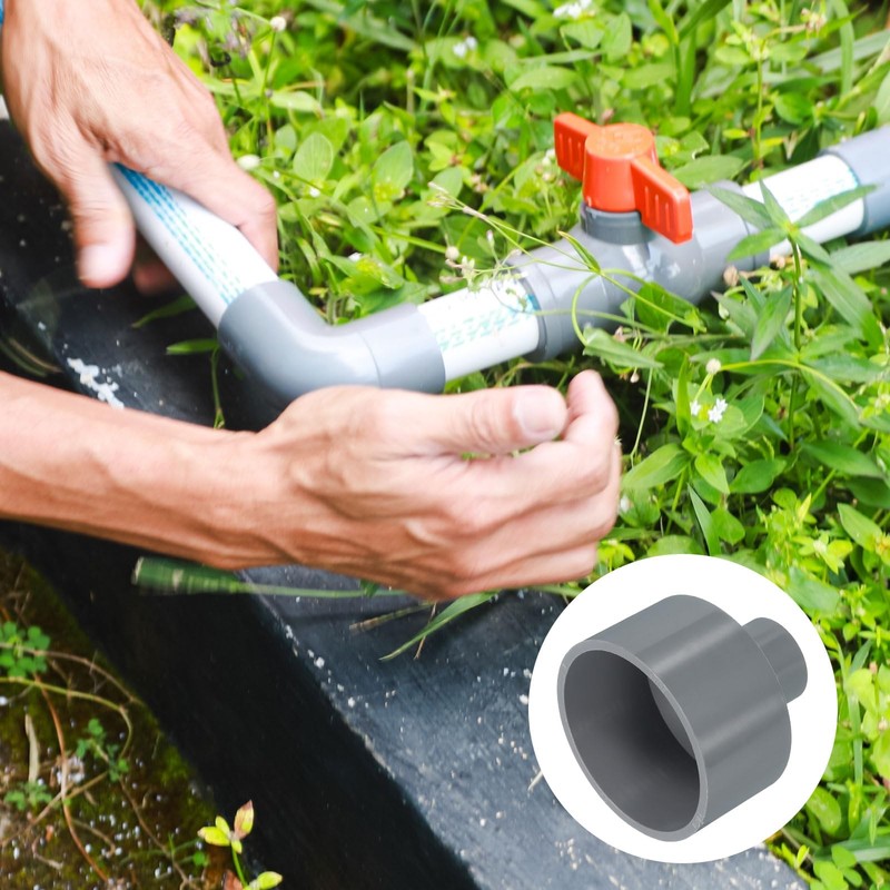 sourcing map 3 Pcs UPVC Reducer Pipe Fitting, 63x25mm PVC