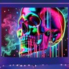 Starlit Patio Blacklight Skull Tapestry Glow In The Dark Tapestry