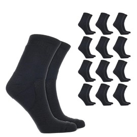 Doctor's Choice Compression Socks for Women, Arch & Heel Support, Cushioned Toe & Achilles, 12 Pair Pack, Extra Large, (Black)