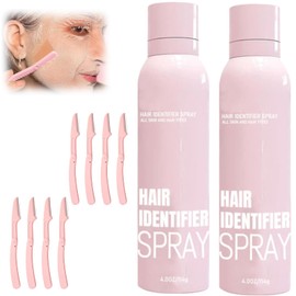 Hair Identifier Spray for Face Shaving, Skin Body Hair Identifying Spray With Razors, Skin Dermaplaning Spray for Face, Moisturizing and Skin Care Dermaplaner Spray (2packs)