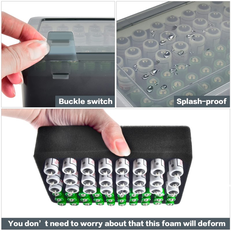 FULLCASE Battery Storage Organizer Holder Holds 54 AA AAA Batteries,