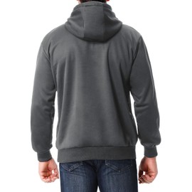 TUAOVA Men's Relaxed Fit Fleece-Lined Pullover Hooded Sweatshirt Comfortable and Soft(Dark Grey,L)